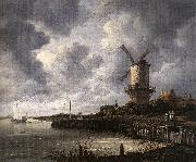 RUISDAEL, Jacob Isaackszon van The Windmill at Wijk bij Duurstede af oil painting